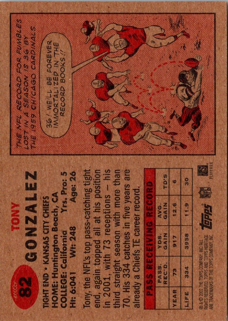 2002 Topps Heritage Tony Gonzalez