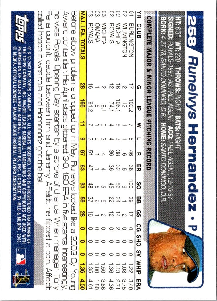 2004 Topps Runelvys Hernandez