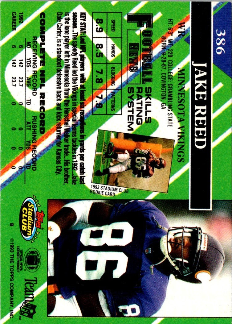 1993 Stadium Club Jake Reed