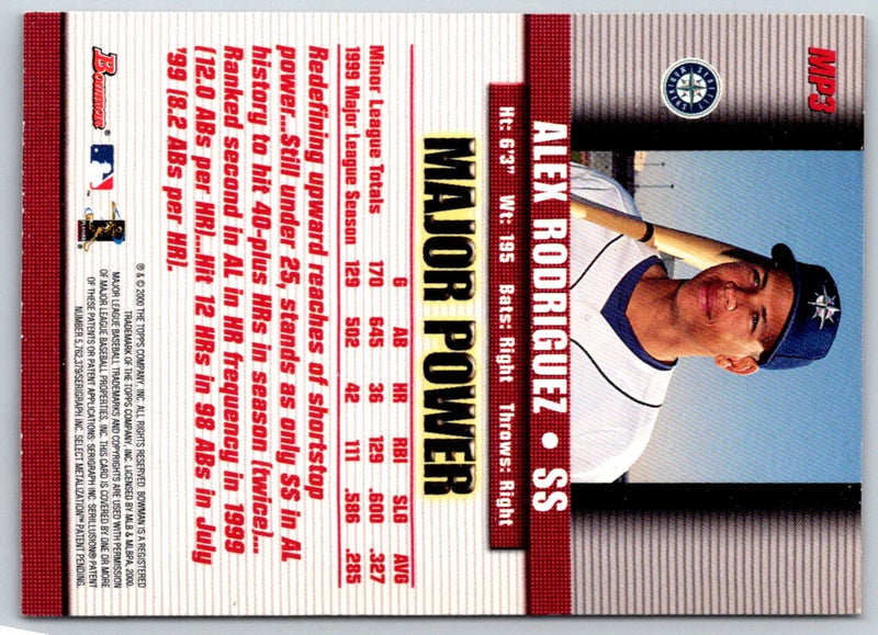 2000 Bowman Major Power Alex Rodriguez