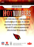 2006 Flair Showcase Hot Numbers Anquan Boldin #HN1