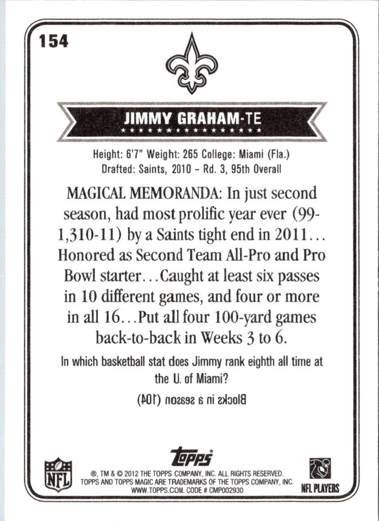 2012 Topps Magic Jimmy Graham