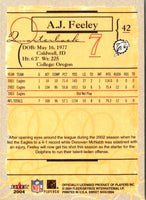 2004 Fleer Sweet Sigs A.J. Feeley #42