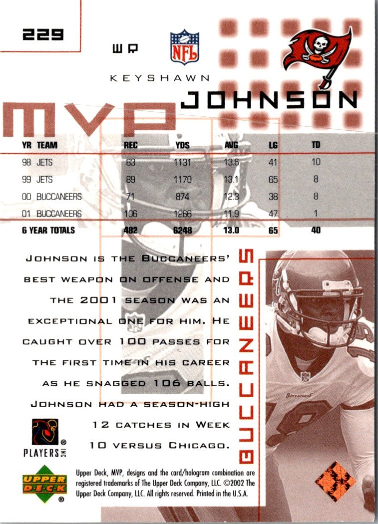 2002 Upper Deck MVP Keyshawn Johnson