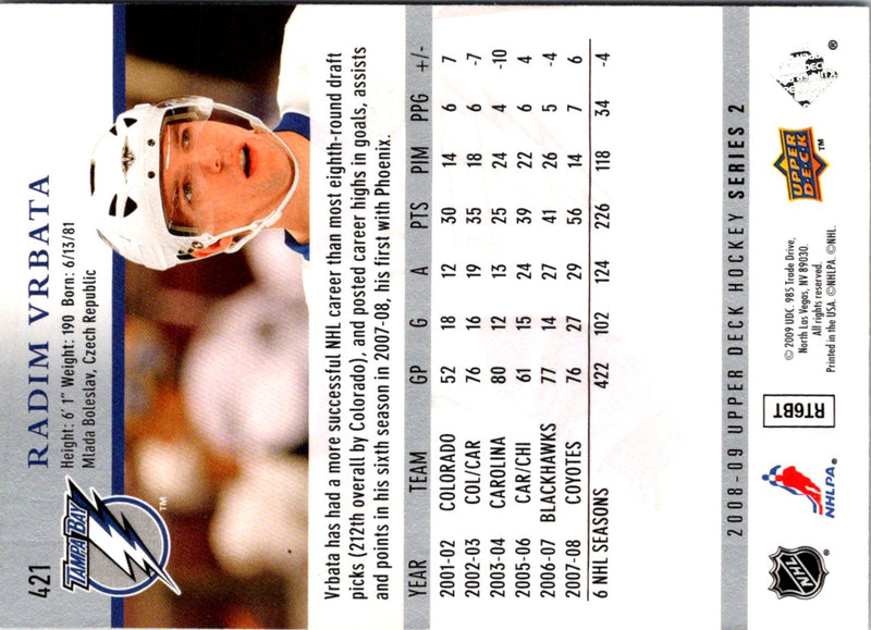 2008 Upper Deck Radim Vrbata