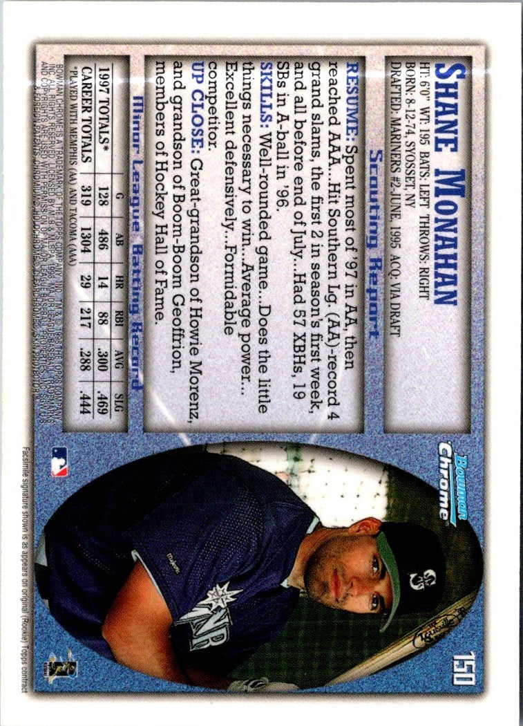 1998 Bowman Chrome Shane Monahan