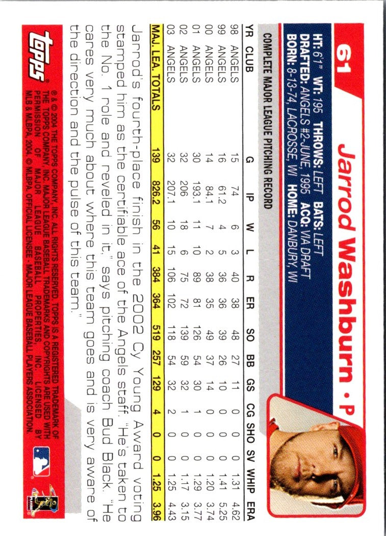2004 Topps Opening Day Jarrod Washburn