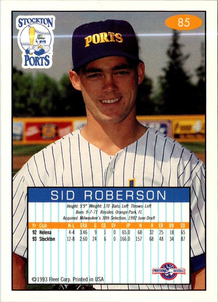 1993 Fleer Excel Sid Roberson