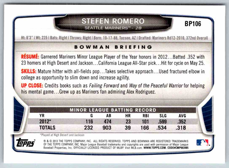 2014 Bowman Stefen Romero