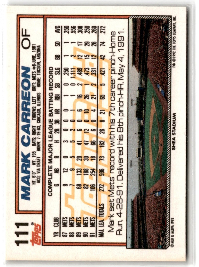 1992 Topps Mark Carreon