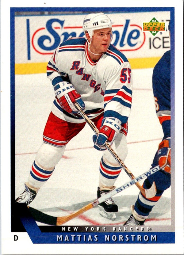 1993 Upper Deck Mattias Norstrom #522 Rookie