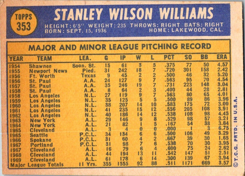 1970 Topps Stan Williams