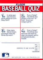 1990 Fleer Action Series Team Stickers Chicago White Sox #NNO