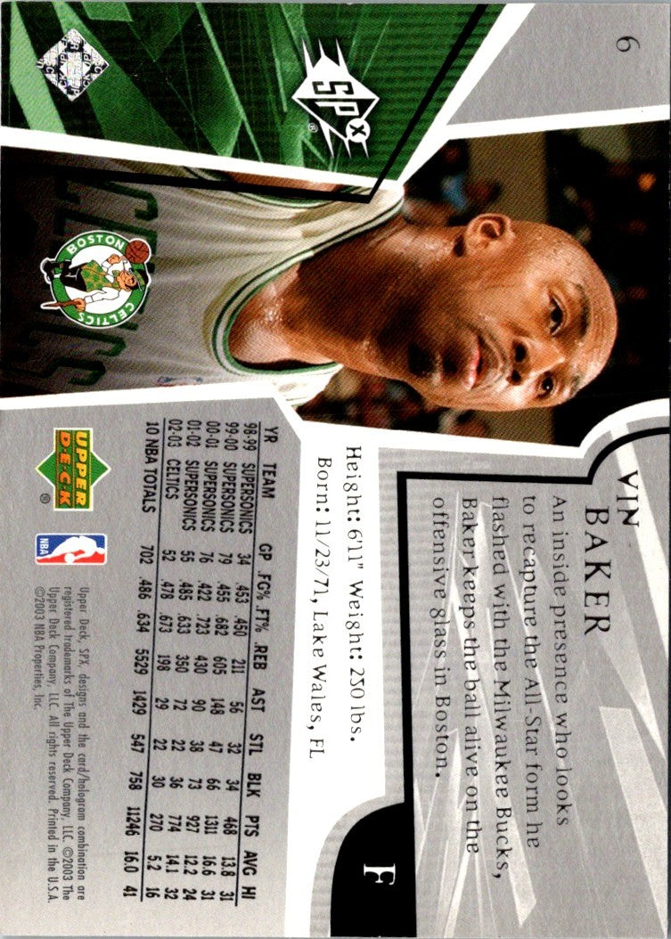 2002 Upper Deck Vin Baker