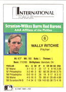 1990 CMC Scranton Red Barons Wally Ritchie