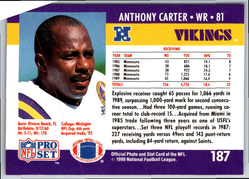 1990 Pro Set Anthony Carter
