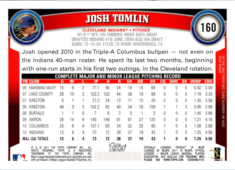 2011 Topps Josh Tomlin