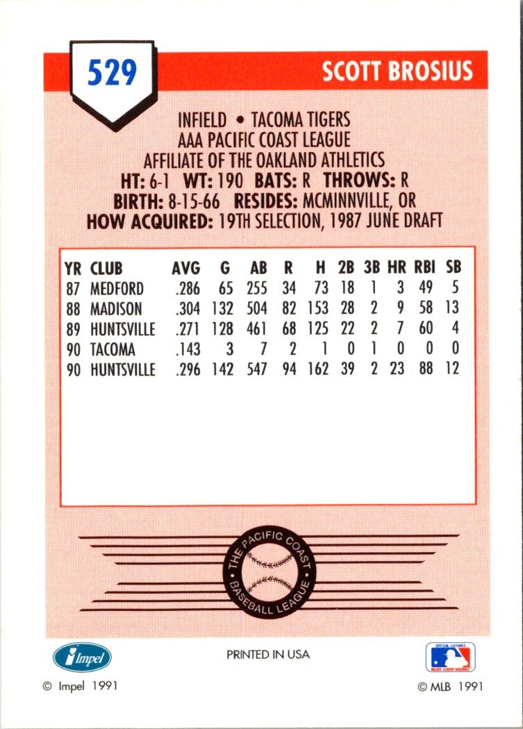 1991 Line Drive AAA Scott Brosius