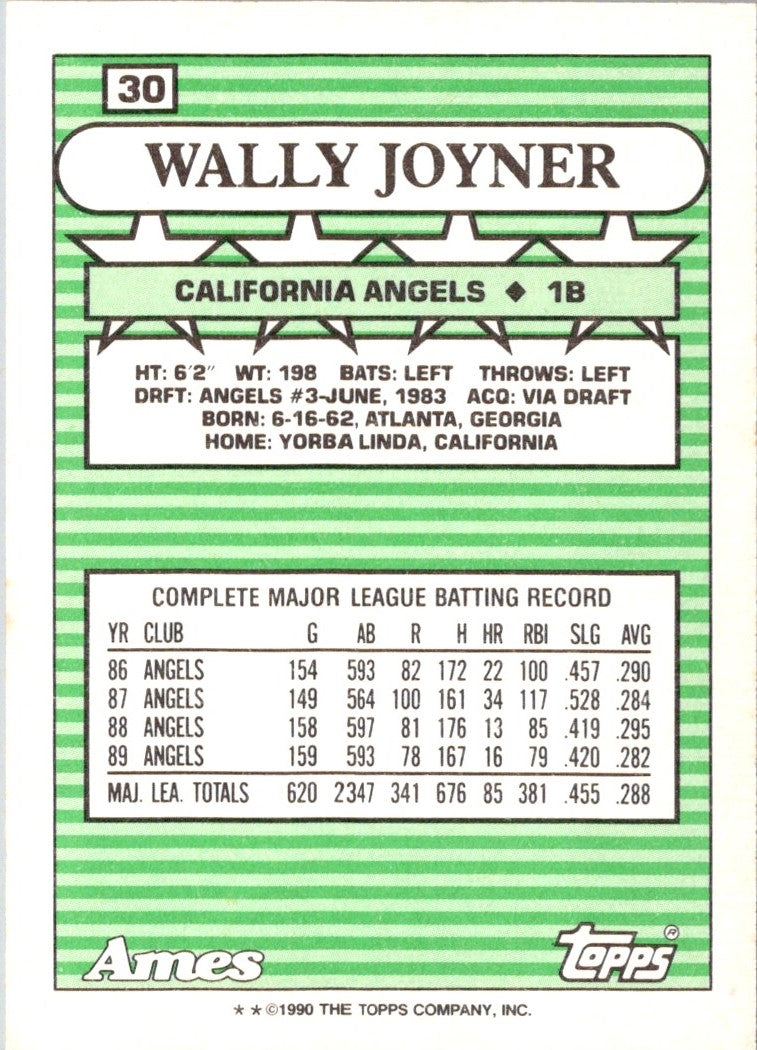 1990 Topps Ames All-Stars Wally Joyner