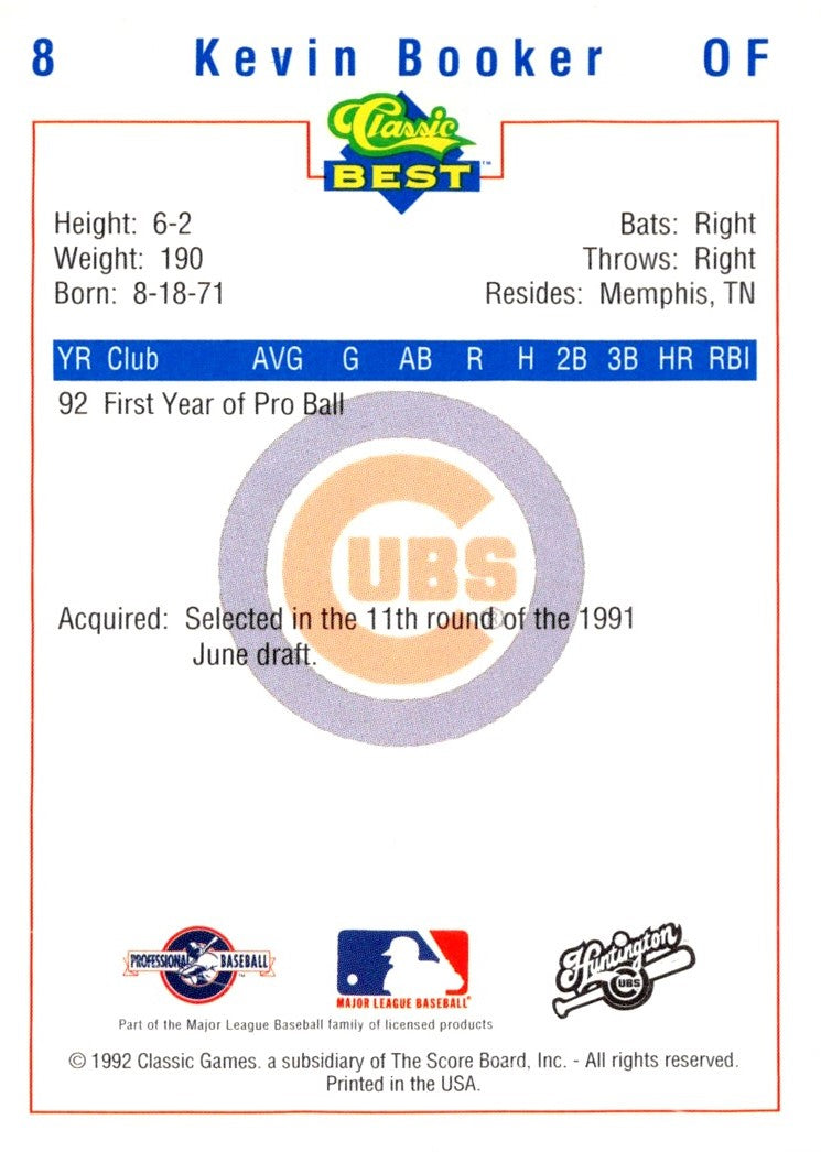 1992 Classic Best Huntington Cubs Kevin Booker