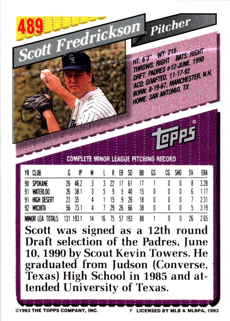 1993 Topps Scott Fredrickson