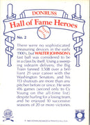 1983 Donruss Hall of Fame Heroes Walter Johnson