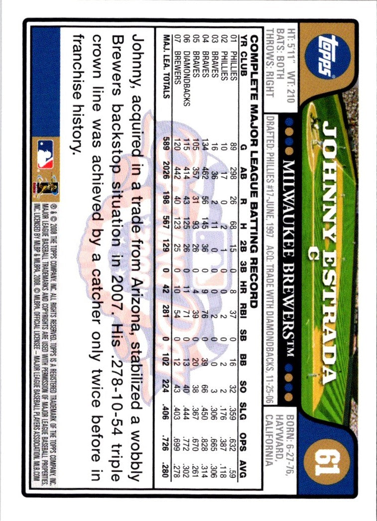 2008 Topps Opening Day Johnny Estrada