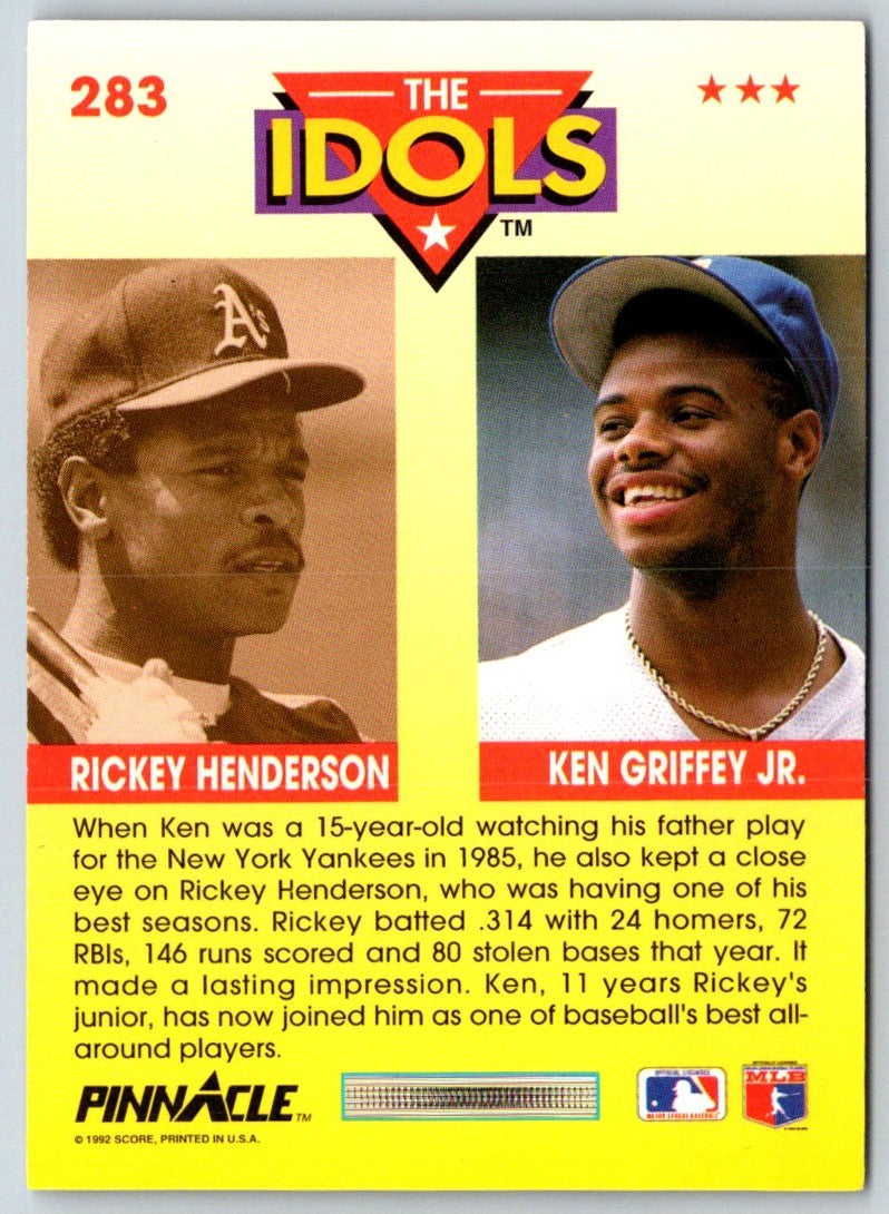 1992 Pinnacle Ken Griffey Jr./Rickey Henderson