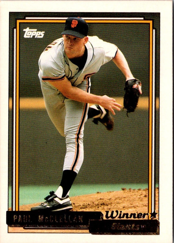 1992 Topps Paul McClellan #424