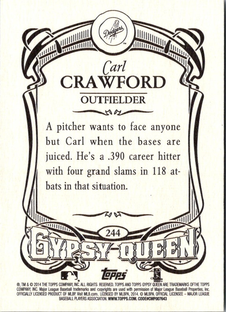 2014 Topps Gypsy Queen Carl Crawford