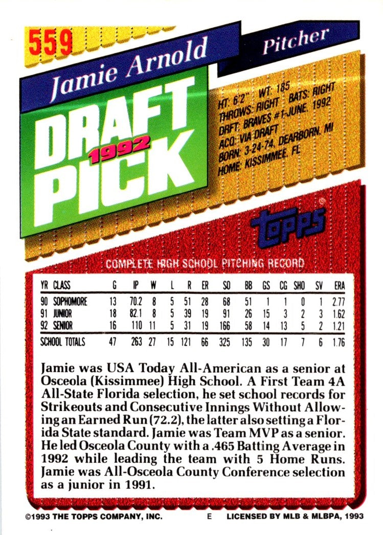 1993 Topps Jamie Arnold