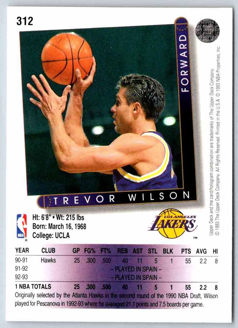 1993 Upper Deck Trevor Wilson