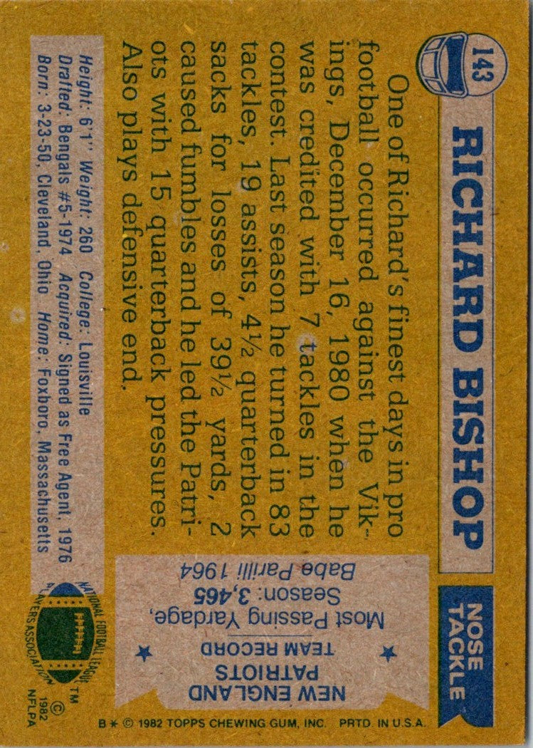 1982 Topps Richard Bishop