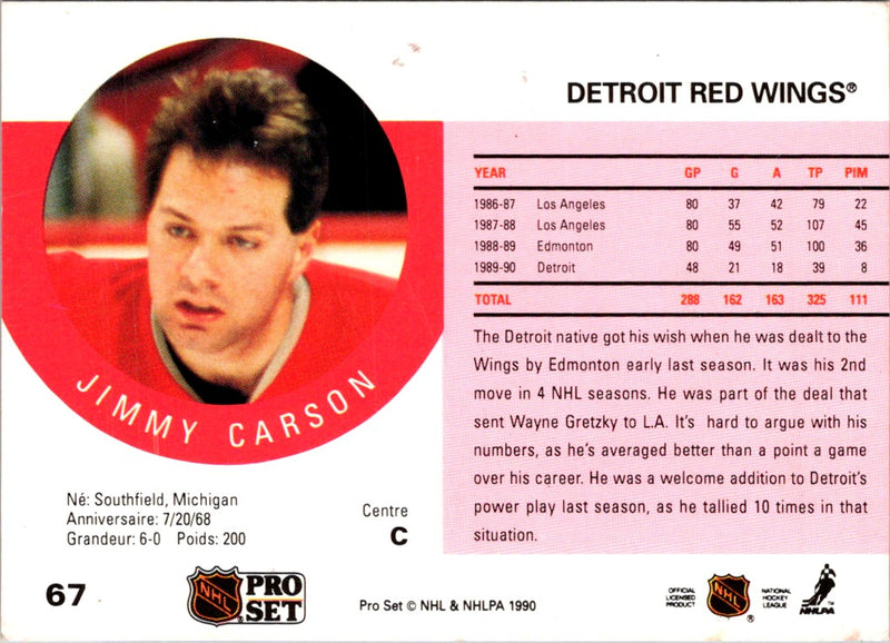 1990 Pro Set Jimmy Carson