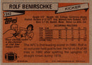 1981 Topps Rolf Benirschke