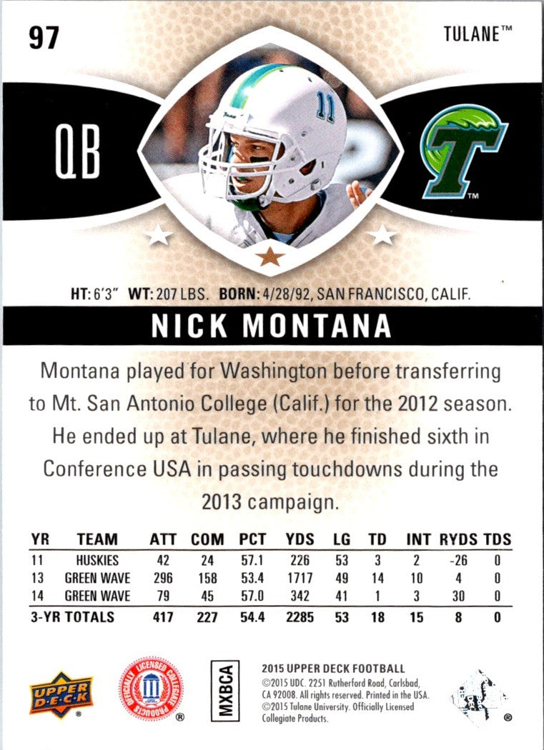 2015 Upper Deck Nick Montana