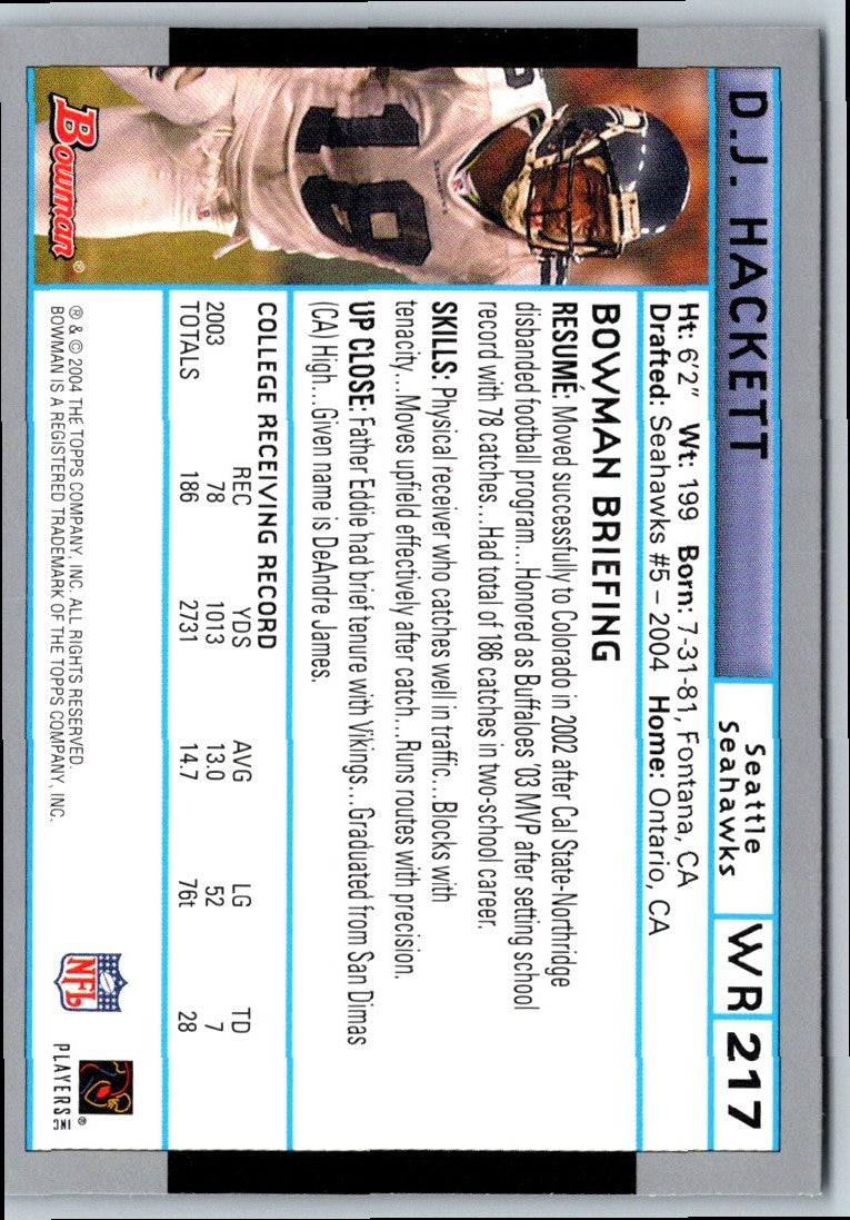 2004 Bowman D.J. Hackett