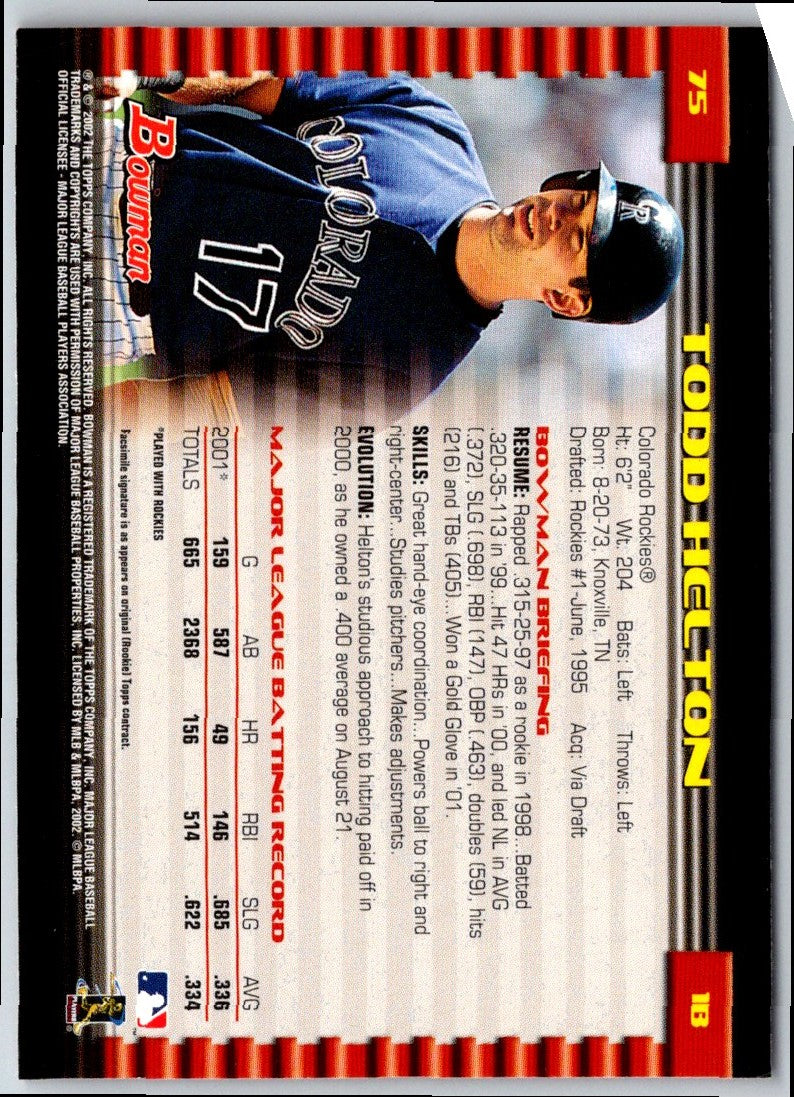 2002 Bowman Todd Helton