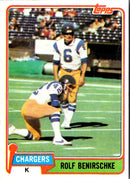 1981 Topps Rolf Benirschke