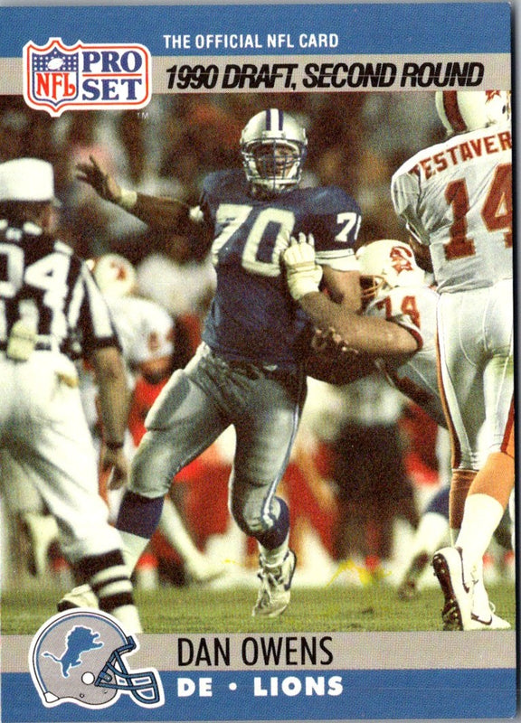 1990 Pro Set Dan Owens #704 Rookie