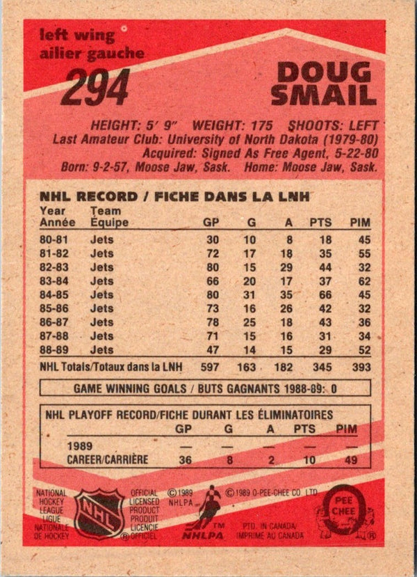 1989 O-Pee-Chee Doug Smail #294