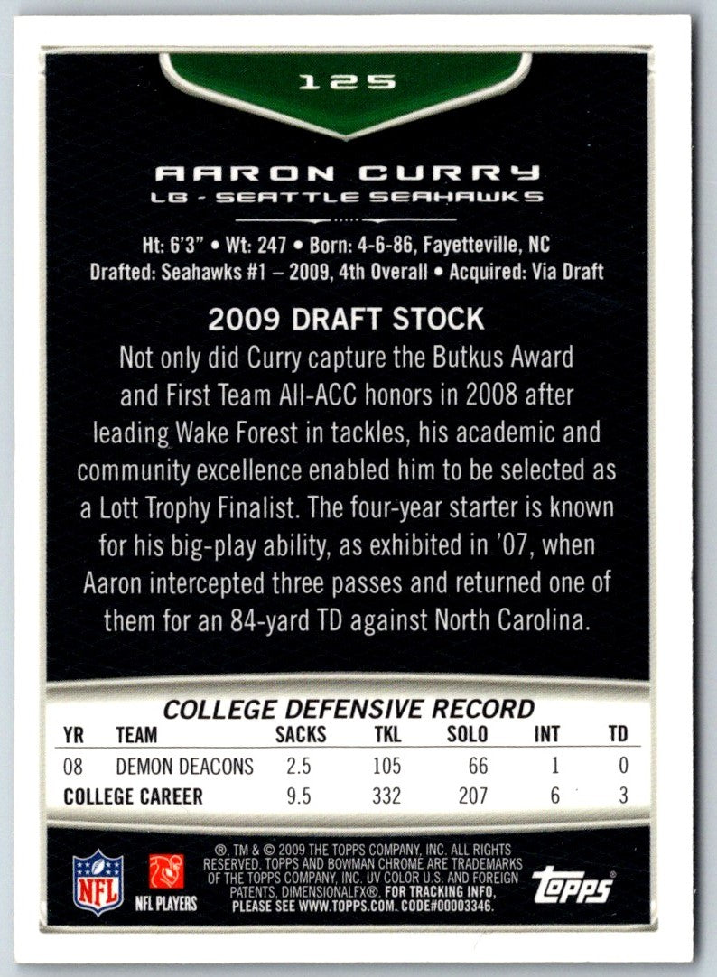 2009 Bowman Chrome Aaron Curry