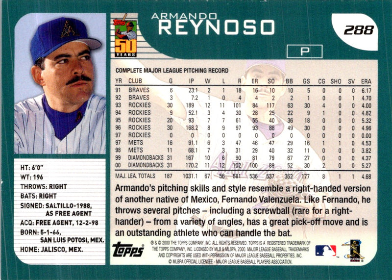 2001 Topps Armando Reynoso