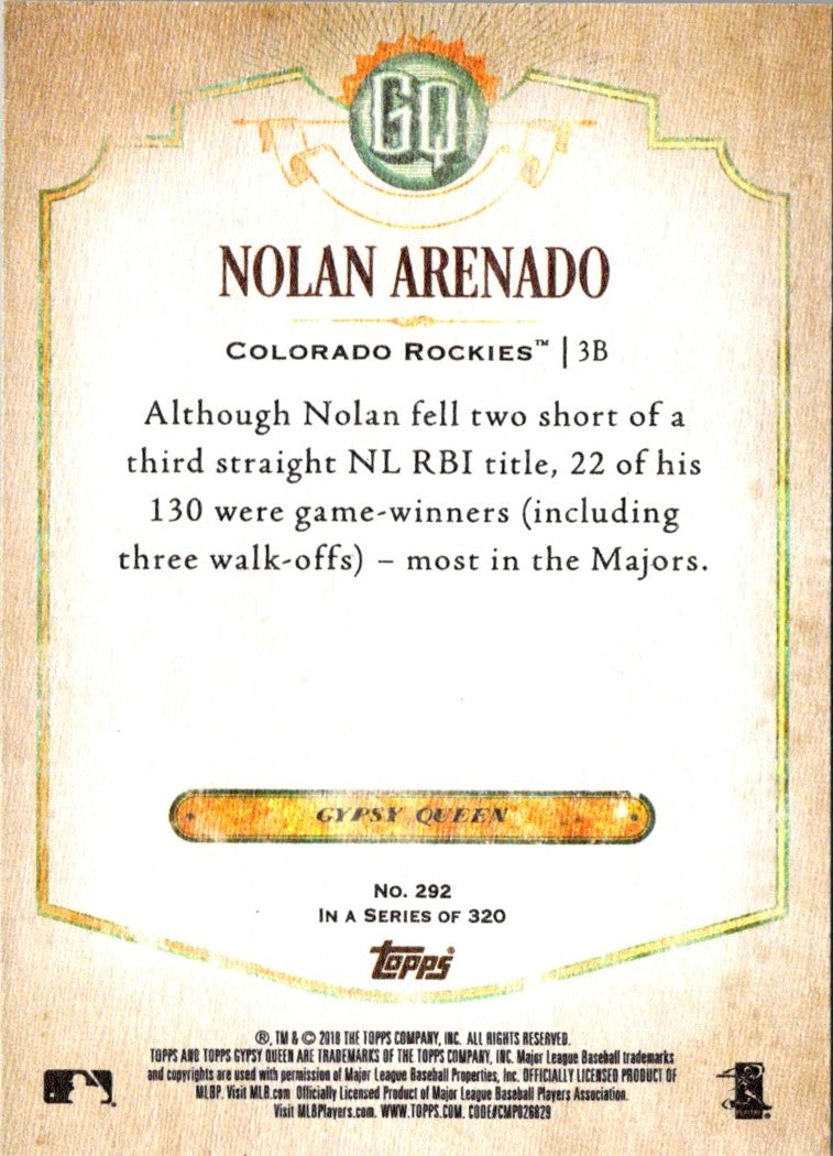 2018 Topps Gypsy Queen Nolan Arenado