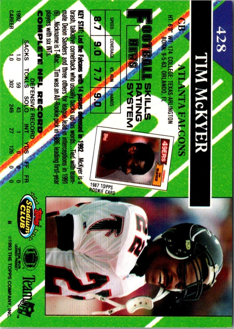 1993 Stadium Club Super Teams Bowl Tim McKyer