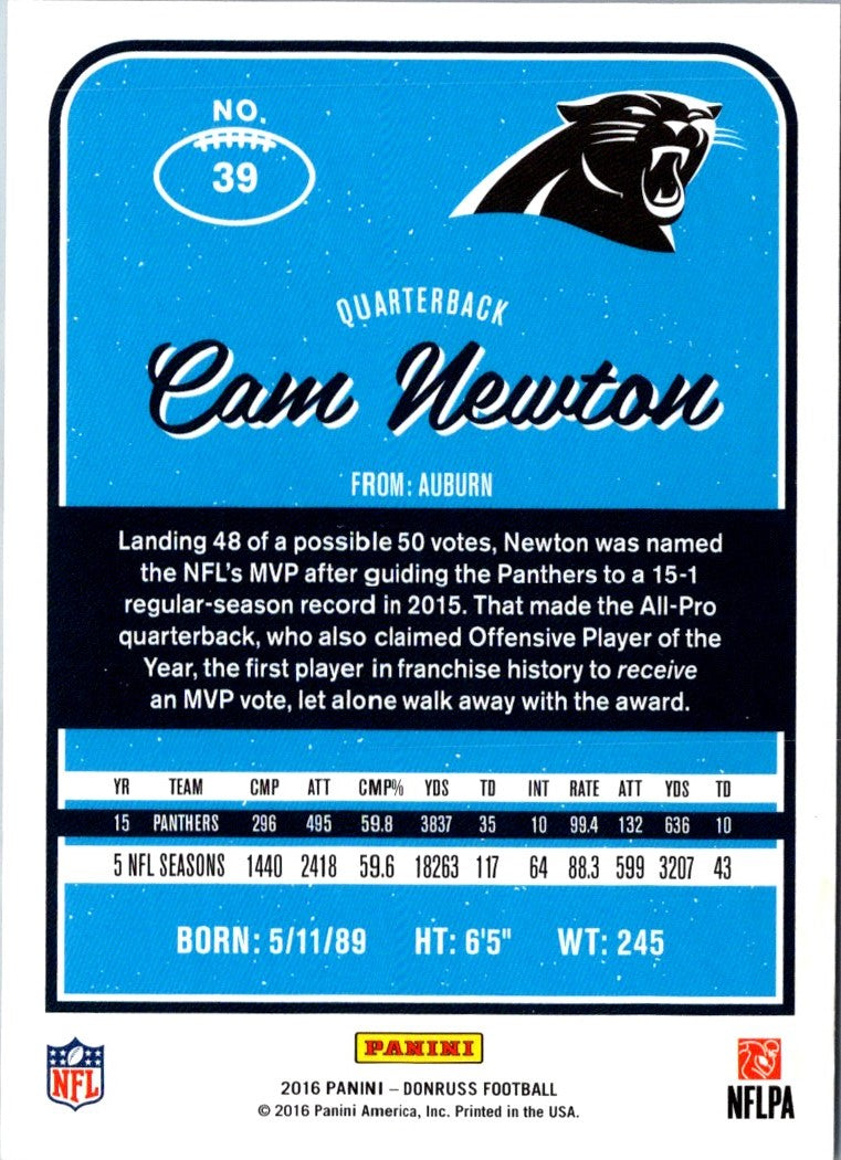 2016 Donruss Cam Newton