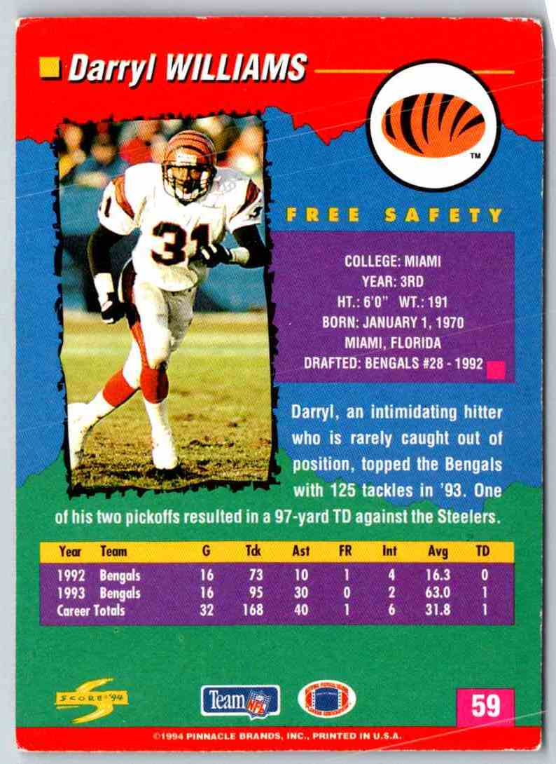 1994 Score Darryl Williams