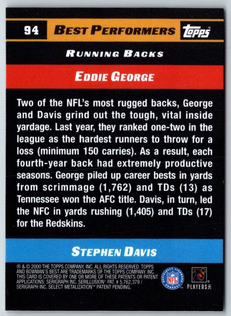 2000 Bowman's Best Eddie George/Stephen Davis