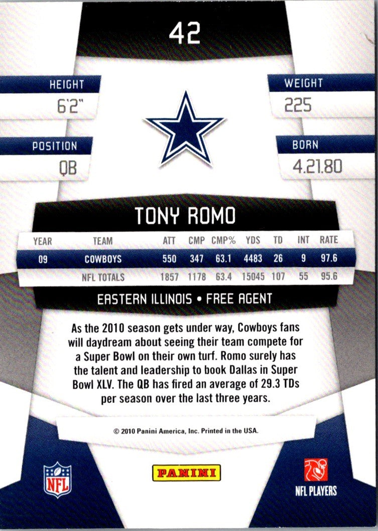 2010 Panini Certified Tony Romo