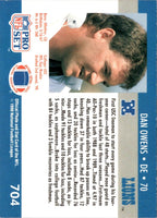 1990 Pro Set Dan Owens #704 Rookie